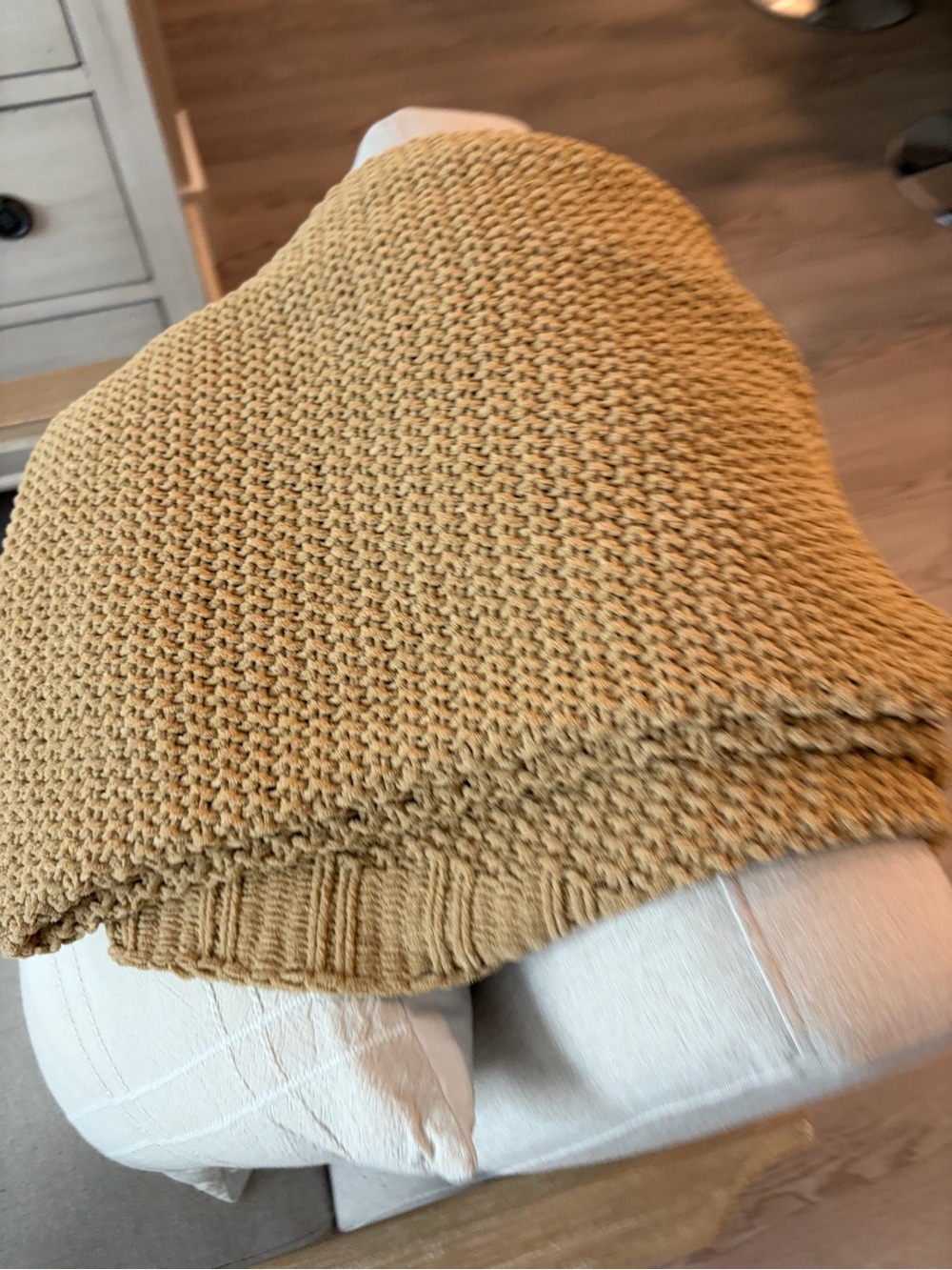 Threshold Textured Knit Throw Blanket - Mustard